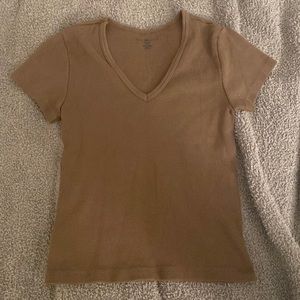 Brown v neck brandy Melville top.